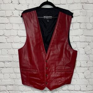 Wilsons Red Genuine Leather Vest XL NWT | Moto Rocker Western Biker Y2K 2000’s